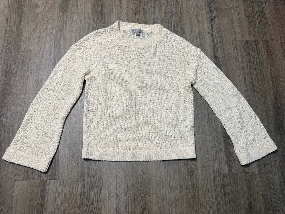 J.Crew Women's Cream Textured Crewneck Sweater
